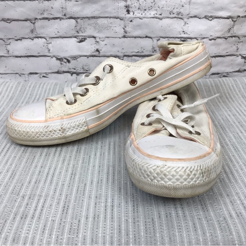Converse Chuck Taylor All Star | Light Peach and White Canvas Low Top Sneakers 7